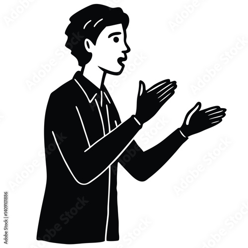 A Person Gesturing While Speaking