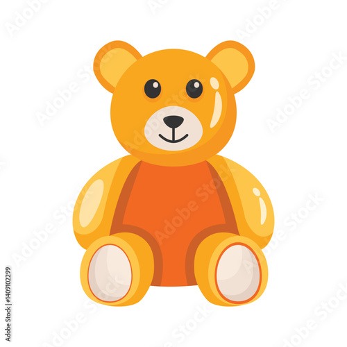 A well designed 3d style icon of plush teddy bear