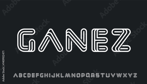 stylish 3d lining capital alphabet letter logo design