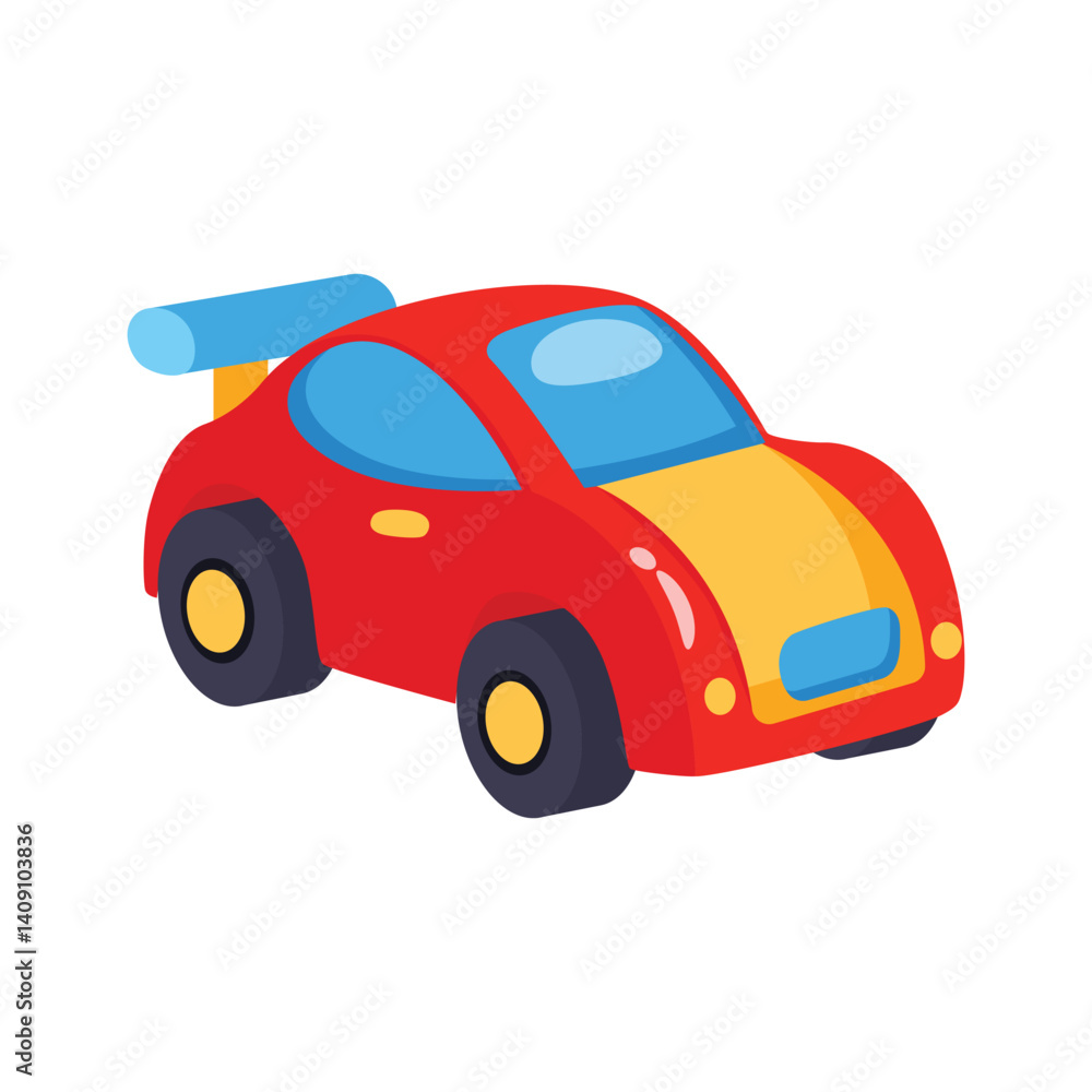 Download this premium 3d style icon of kids car Download this premium 3d style icon of kids car