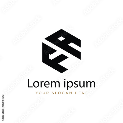 Initial FA Logo Polygon Shape Letter logo Design white background	