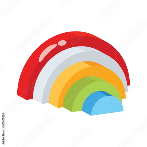 A customizable 3d style icon of kids stacking rainbow toy