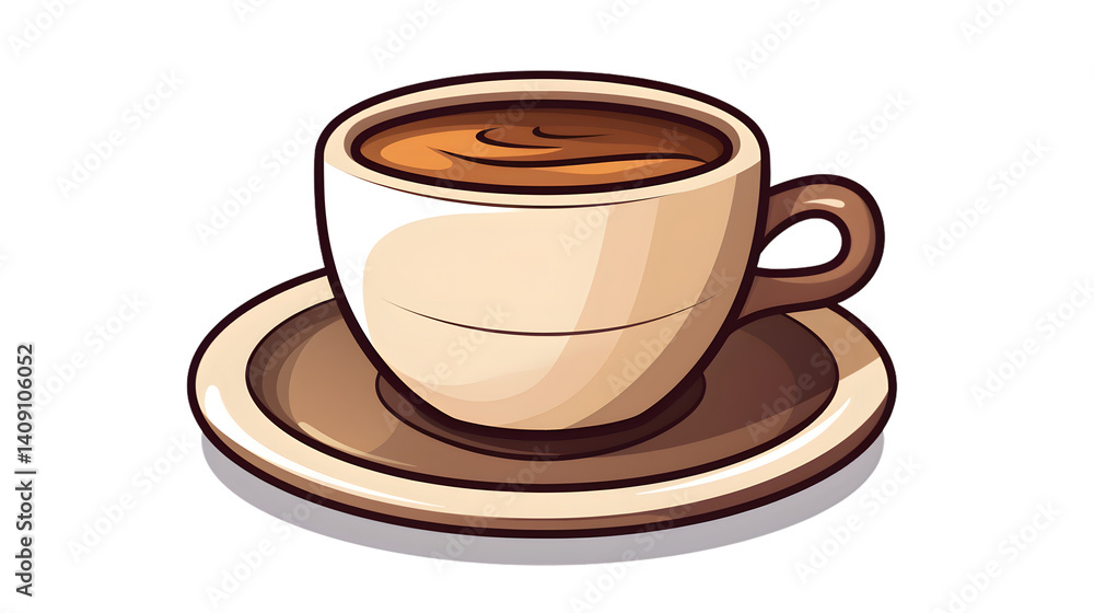 Obraz premium High-Quality Colorful Cartoon Vector Illustration of Delicious Coffee for Creative Projects