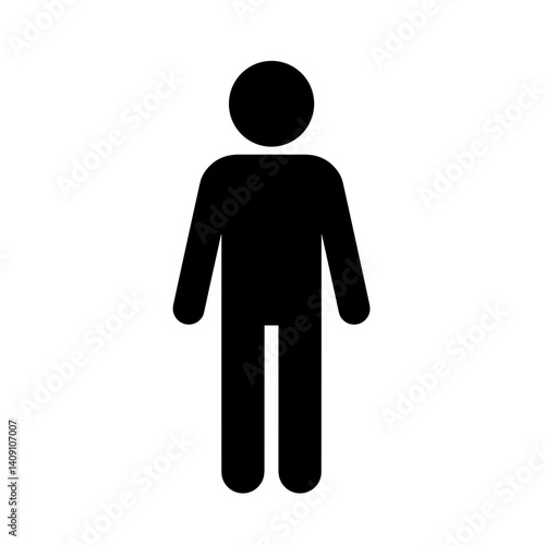 Male figure icon in simple black silhouette