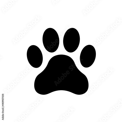Animal paw print icon in black silhouette