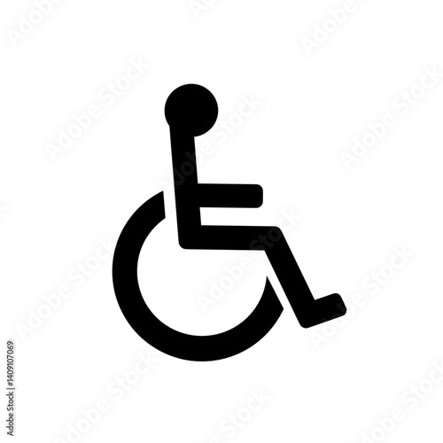Wheelchair accessibility icon in black silhouette