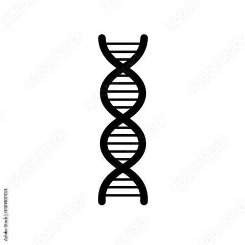 DNA strand icon in minimal black outline style