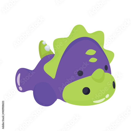 Easy to edit 3d style icon showing plush dragon