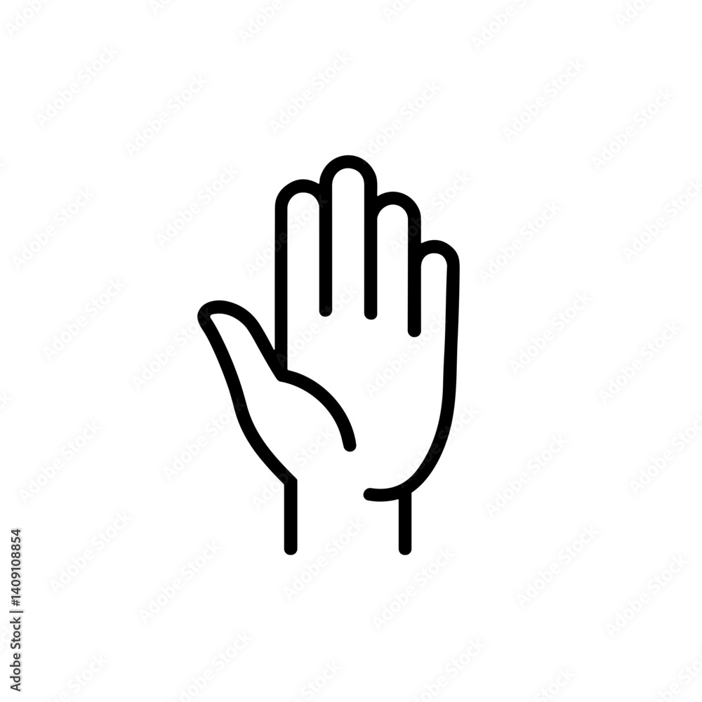Obraz premium Hand gesture showing stop sign in minimalist design 