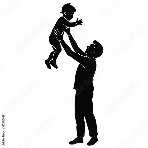 An Adult Lifting A Child Into The Air