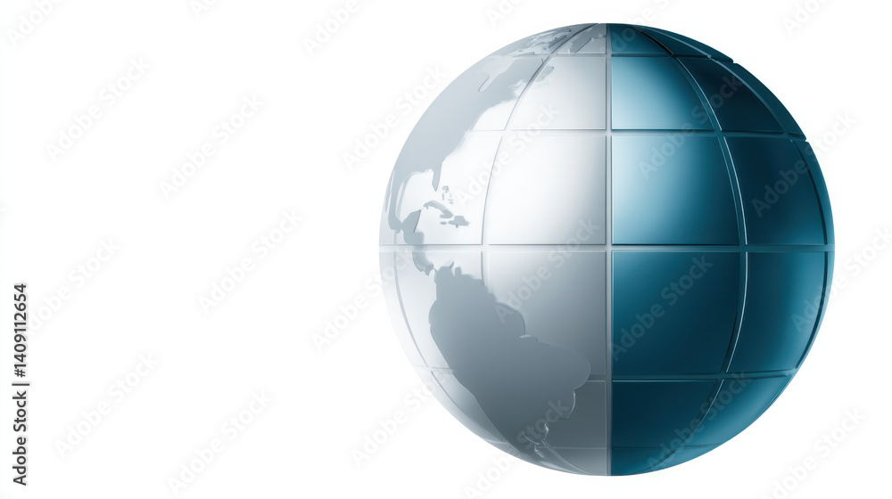 globe split down middle, showing division of global power globe split down middle, showing division of global power