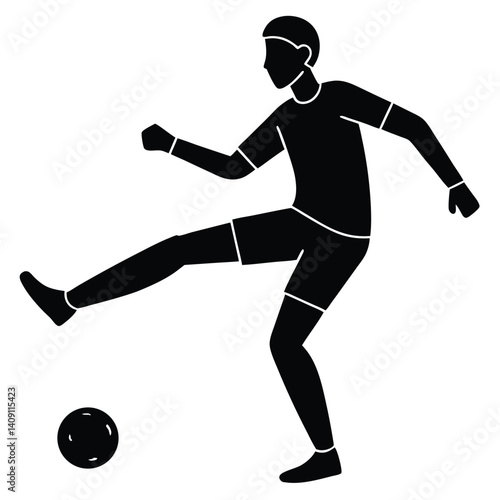 A Person Kicking A Ball Engaging In Physical Acti