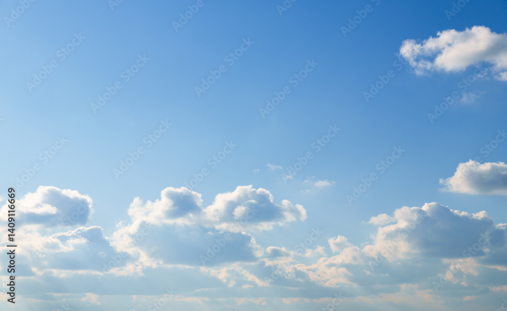 beautiful blue sky with soft white clouds for abstract background