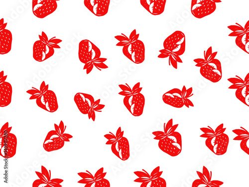 strawberry pattern background. Strawberry slice pattern background. Seamless pattern of red strawberry halves and slices background.