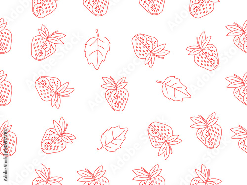 strawberry pattern background. Strawberry slice pattern background. Seamless pattern of red strawberry halves and slices background.