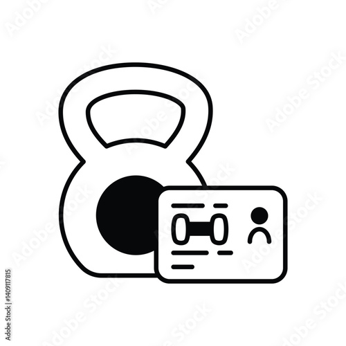 Gym Membership Card icon vector stock illustration