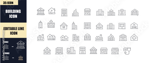 Building Icon - Vector Illustration Representing Architecture, Urban Structures, and Real Estate