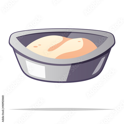 Dough in a bowl vector isolated illustration