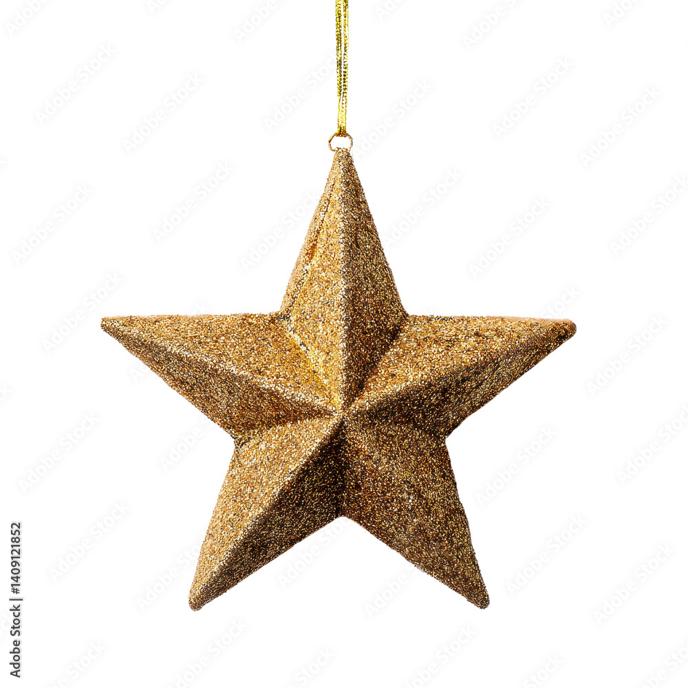 Glittery Gold Star Hanging Ornament Glittery Gold Star Hanging Ornament