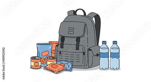 Backpack with Snacks and Water Bottles for Outdoor Adventures  
