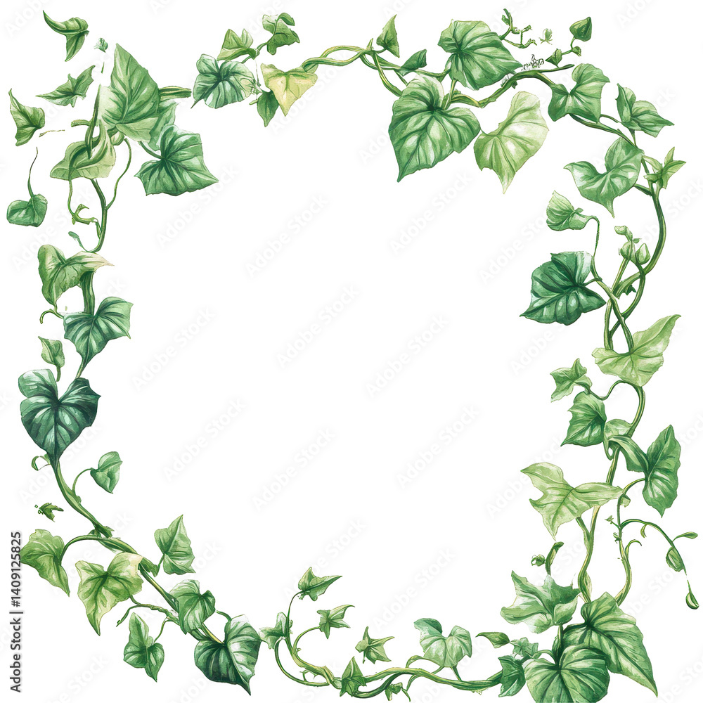 Borders with greenery like Philodendron framing PNG image add natural elegance to your creative design projects Borders with greenery like Philodendron framing PNG image add natural elegance to your creative design projects
