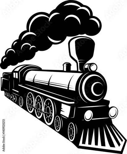 Vintage trains isolated on white background. Locomotive icon. Design element for label, brand mark, sign, poster. Vector illustration