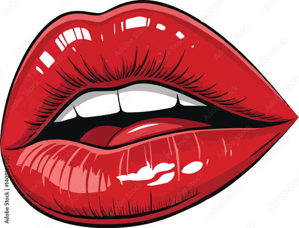 red lips vector illustration red lips vector illustration