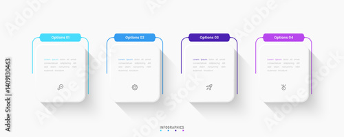 Vector Infographic label design template with icons and 4 options or steps. Can be used for process diagram, presentations, workflow layout, banner, flow chart, info graph.
