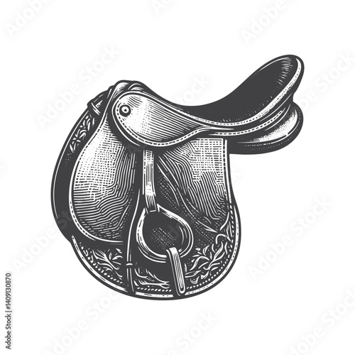 Simple Racehorse Saddle Vector Icon Design – Vintage Retro Logo & Illustration