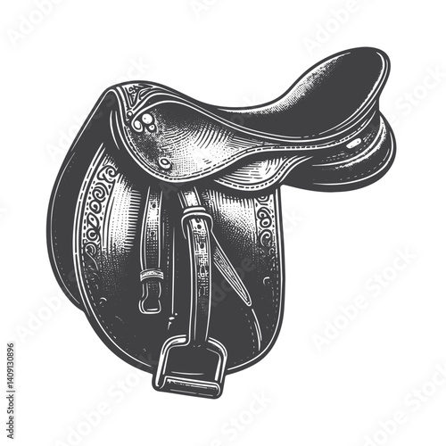 Simple Racehorse Saddle Vector Icon Design – Vintage Retro Logo & Illustration