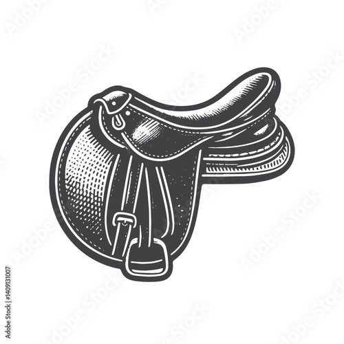 Simple Racehorse Saddle Vector Icon Design – Vintage Retro Logo & Illustration