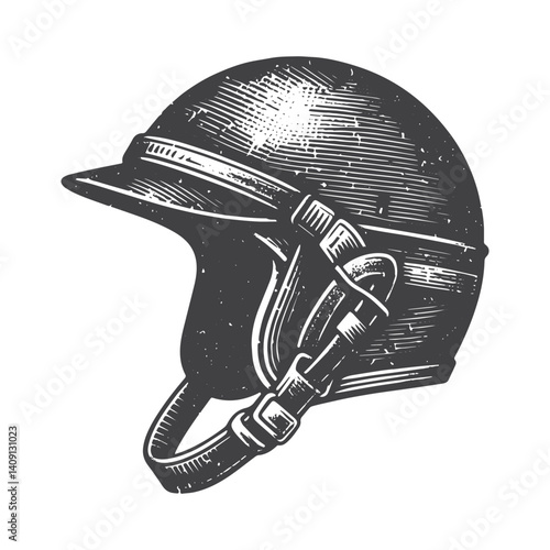 Simple Horse Racing Helmet Vector Icon Design – Vintage Retro Logo & Illustration