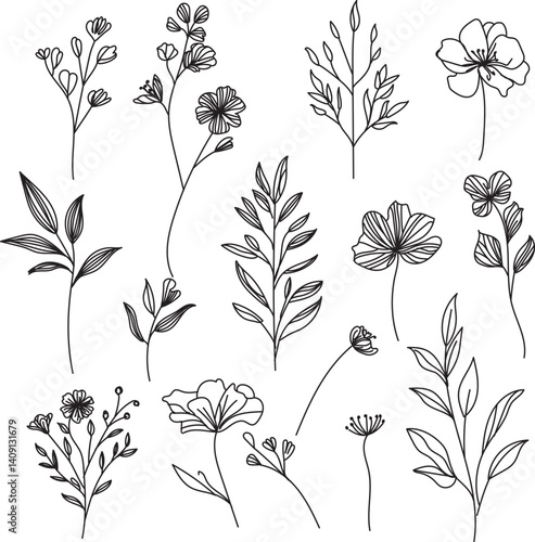 Minimalist Summer Leaf Vector for Fabrics | Tropical Palm & Monstera Outline Art | Scalable Pattern for Custom Textiles, Curtains, Bedding & Apparel