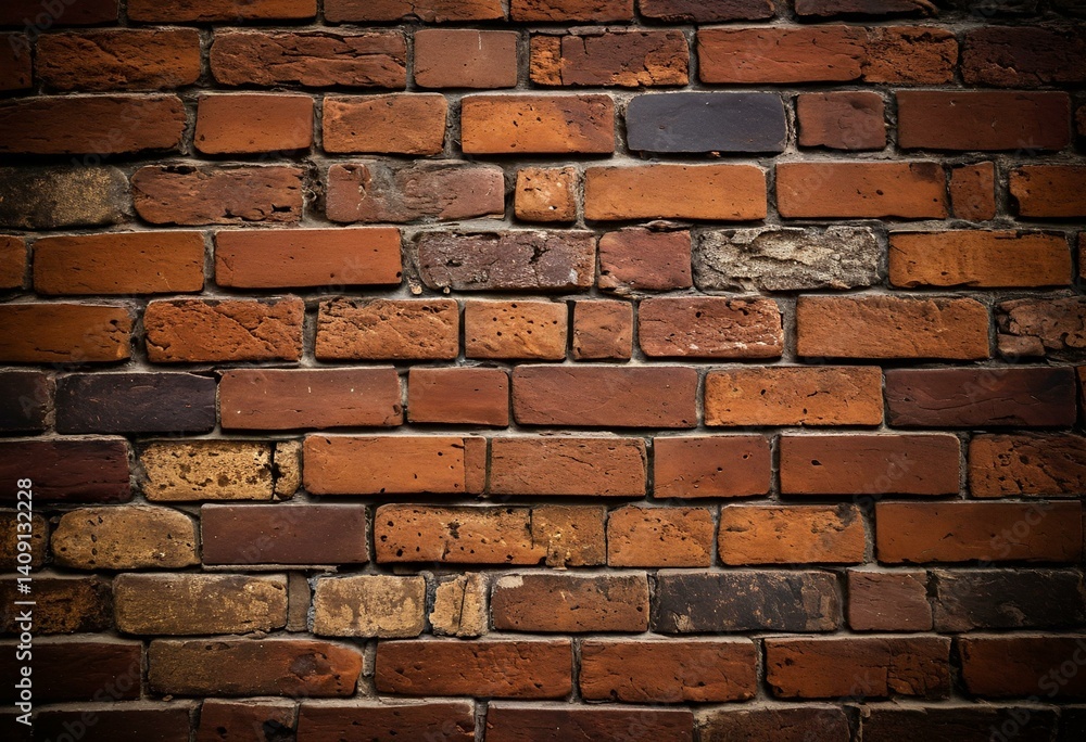 Fototapeta premium A brick wall with a black background.