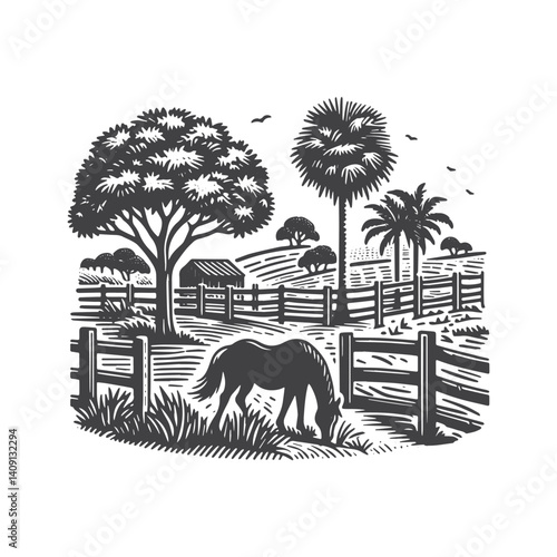 Simple Stable Barn Vector Icon Design – Vintage Retro Logo & Illustration