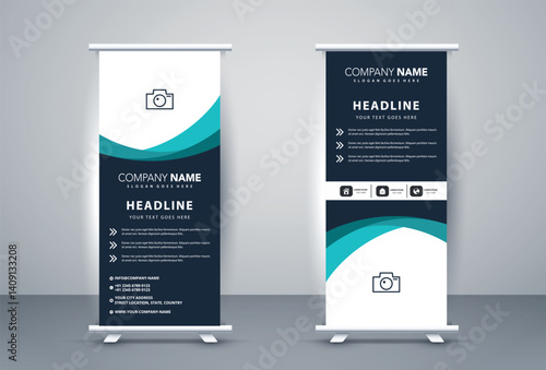 Business roll up display standee for presentation purpose
