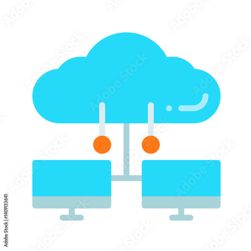 Cloud Connection icon vector image. Suitable for mobile apps, web apps and print media.