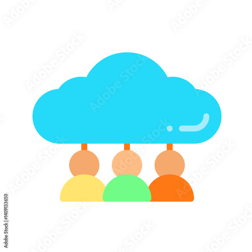 Cloud Group icon vector image. Suitable for mobile apps, web apps and print media.