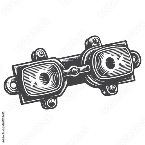 Simple Blinkers Vector Icon Design – Vintage Retro Logo & Illustration
