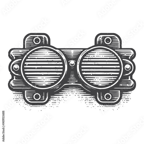 Simple Blinkers Vector Icon Design – Vintage Retro Logo & Illustration