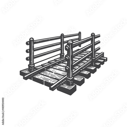 Simple Rail Vector Icon Design – Vintage Retro Logo & Illustration