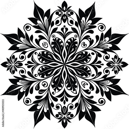 Ornate floral medallion design