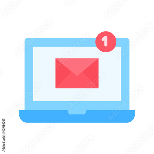 Email on Laptop icon vector image. Suitable for mobile apps, web apps and print media.