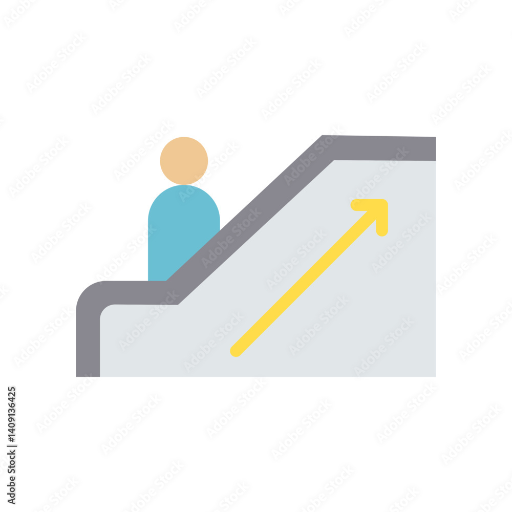 Escalator icon vector image. Suitable for mobile apps, web apps and print media.