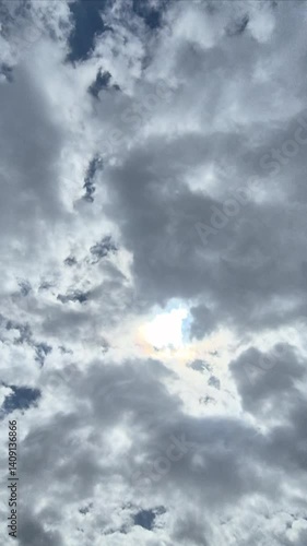 Cloudy sky and the sun