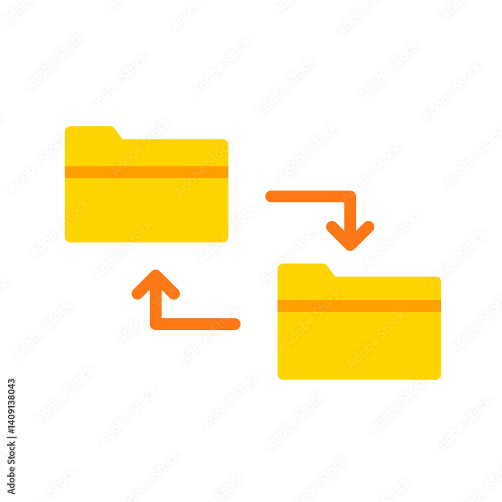 Folders Sharing Data icon vector image. Suitable for mobile apps, web apps and print media. Folders Sharing Data icon vector image. Suitable for mobile apps, web apps and print media.