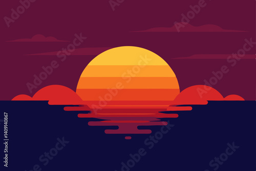sunset over the city
