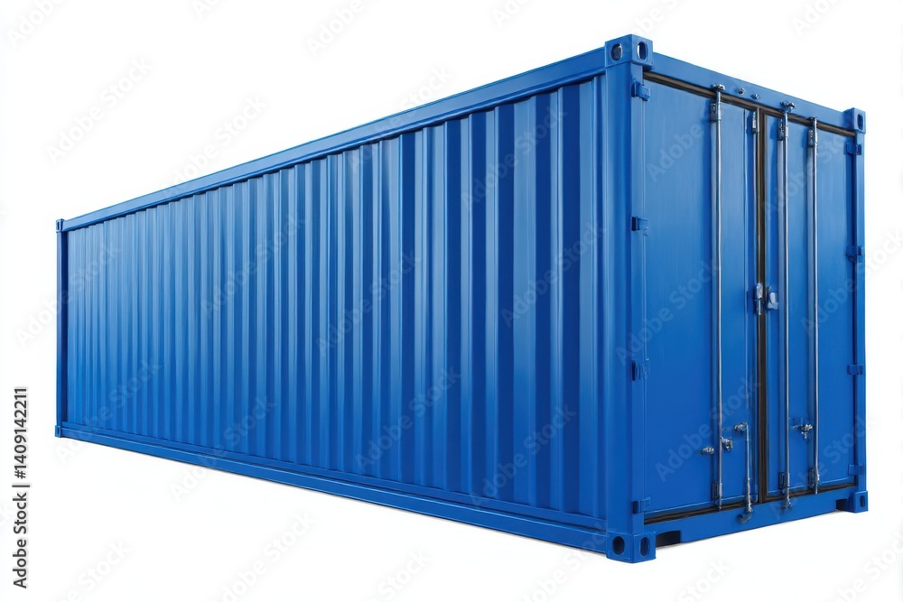 Blue shipping container isolated on white background Blue shipping container isolated on white background