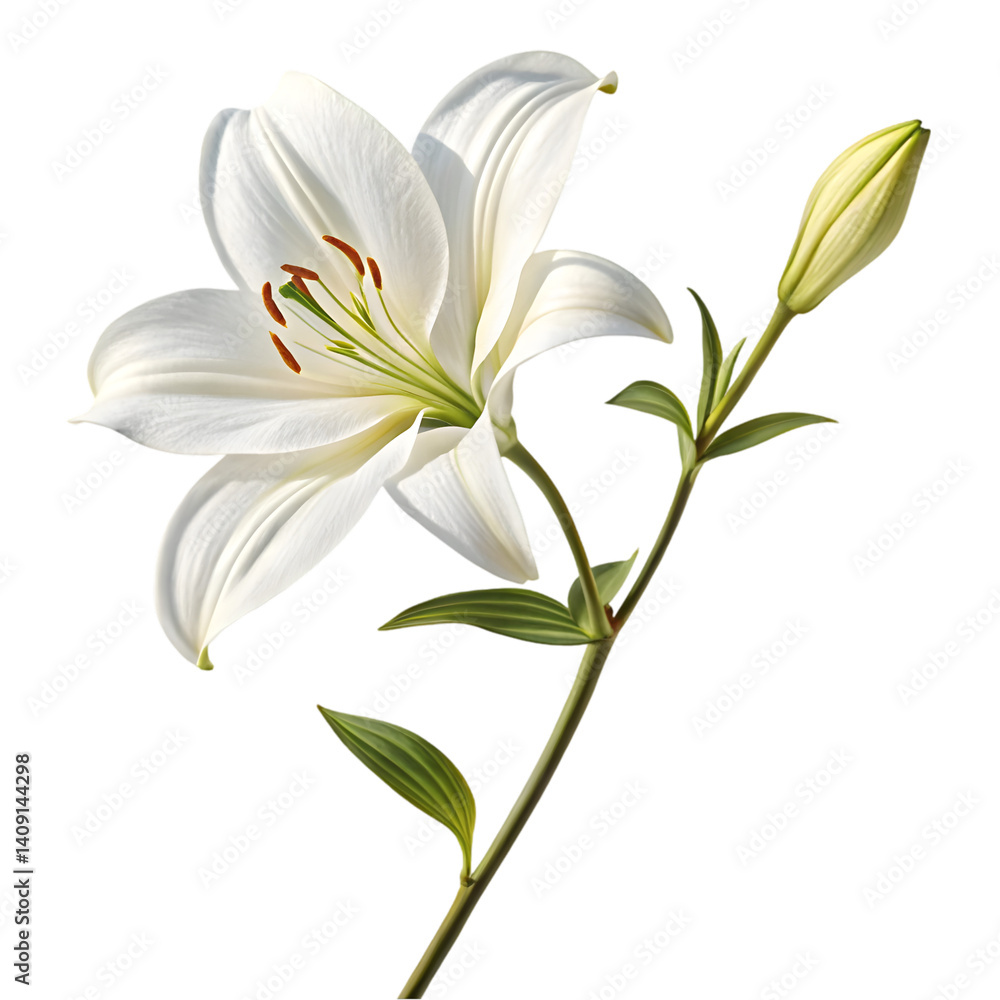 White Lily Flower: Stock Photo & Image on transparent background White Lily Flower: Stock Photo & Image on transparent background