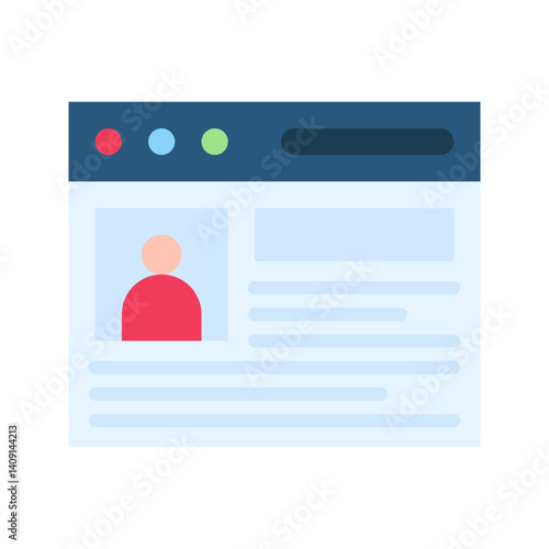 Online Profile icon vector image. Suitable for mobile apps, web apps and print media.